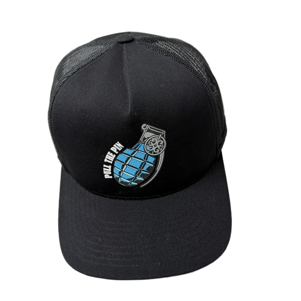 G/Fore Golf Trucker Hat Cap Strapback Mens Black Mesh Logo Pull the Pin Sports